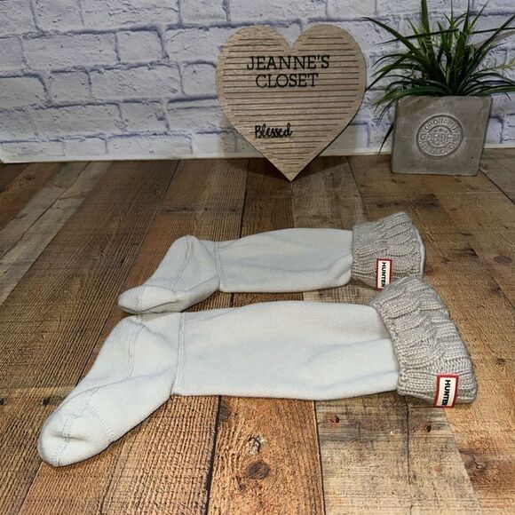 Womens Hunter Original Tall Knee High Boot Socks Gray Winter Medium 5-7 - Picture 2 of 8